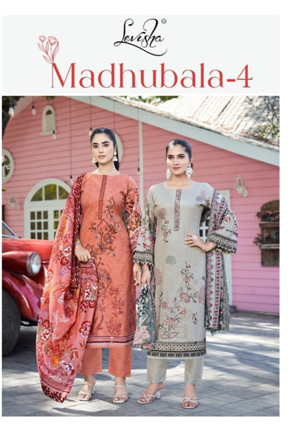 Madhubala 4 Levisha Lawn Cotton Karachi Salwar Suits Wholesaler