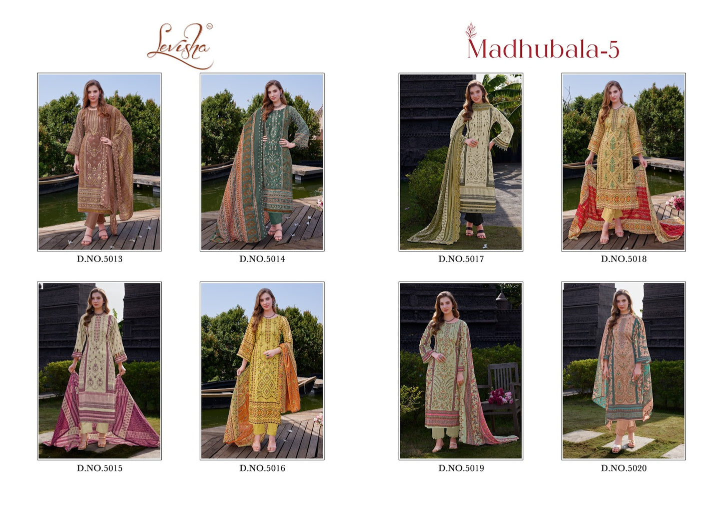 Madhubala 5 Levisha Cambric Lawn Karachi Salwar Suits Manufacturer Ahmedabad