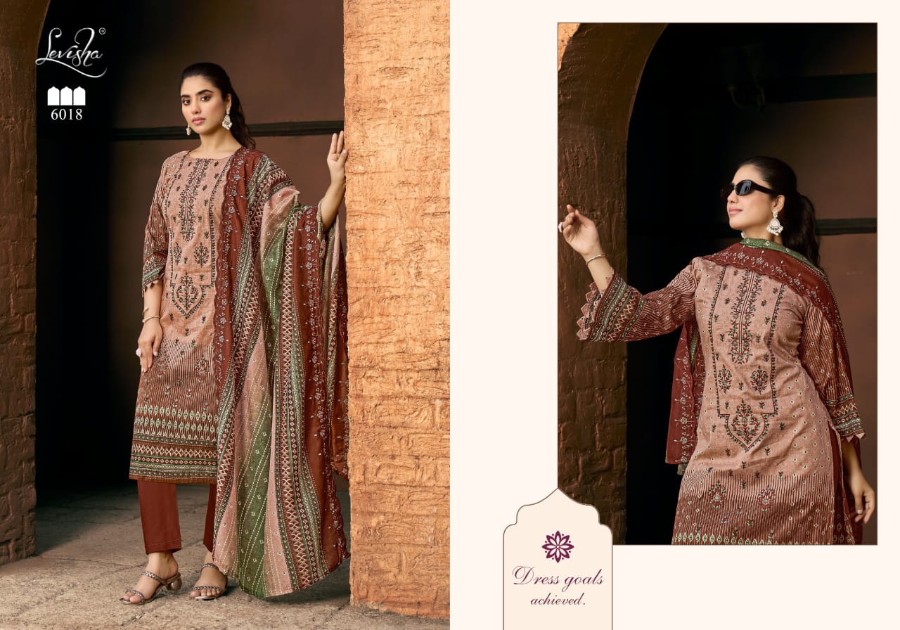 Madhubala 6 Levisha Cambric Lawn Karachi Salwar Suits Supplier Gujarat