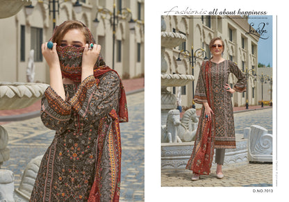 Madhubala 7 Levisha Cambric Lawn Karachi Salwar Suits Wholesaler India