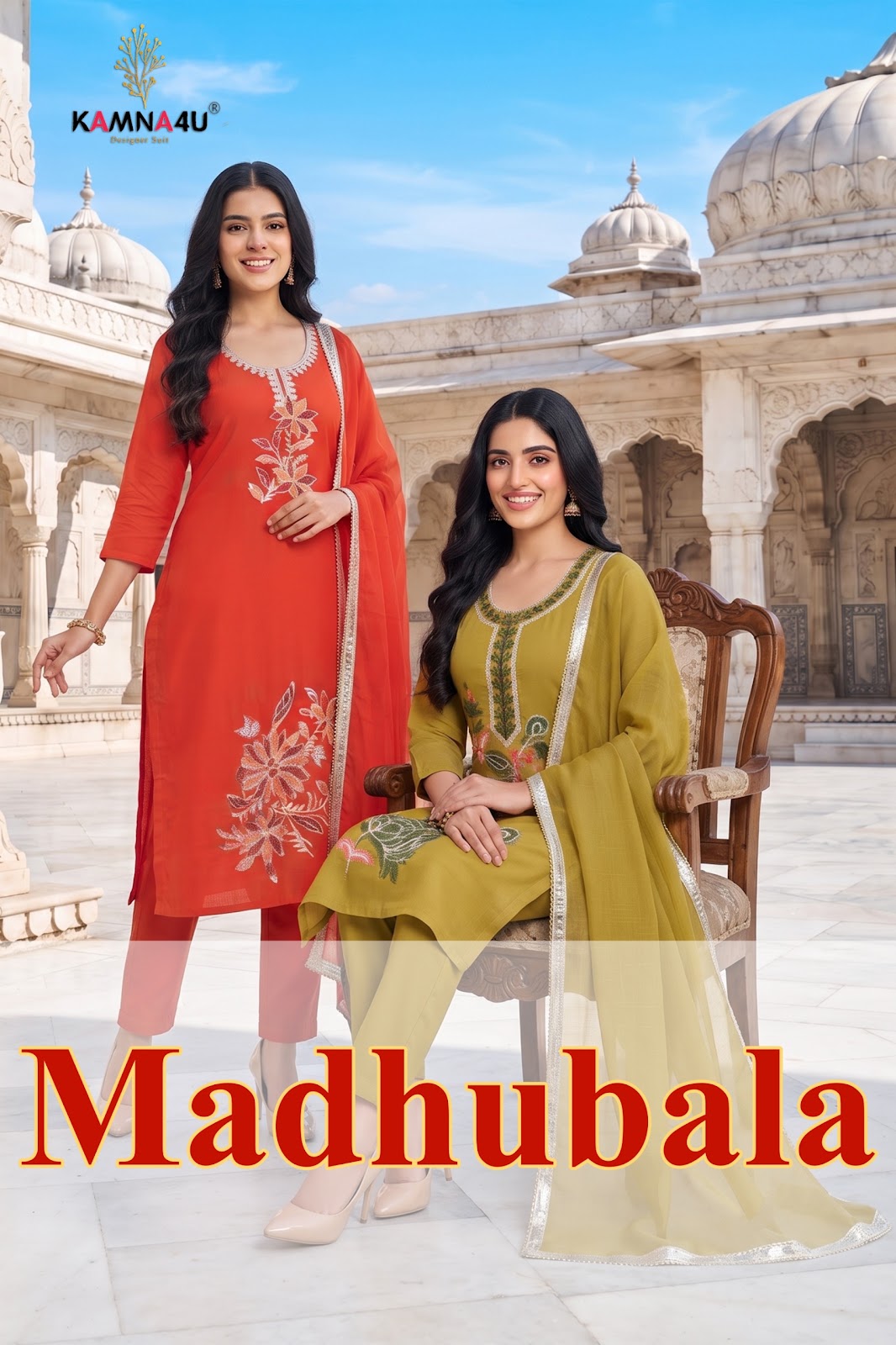 Madhubala Kamna4U Chanderi Readymade Pant Style Suits Wholesale Price
