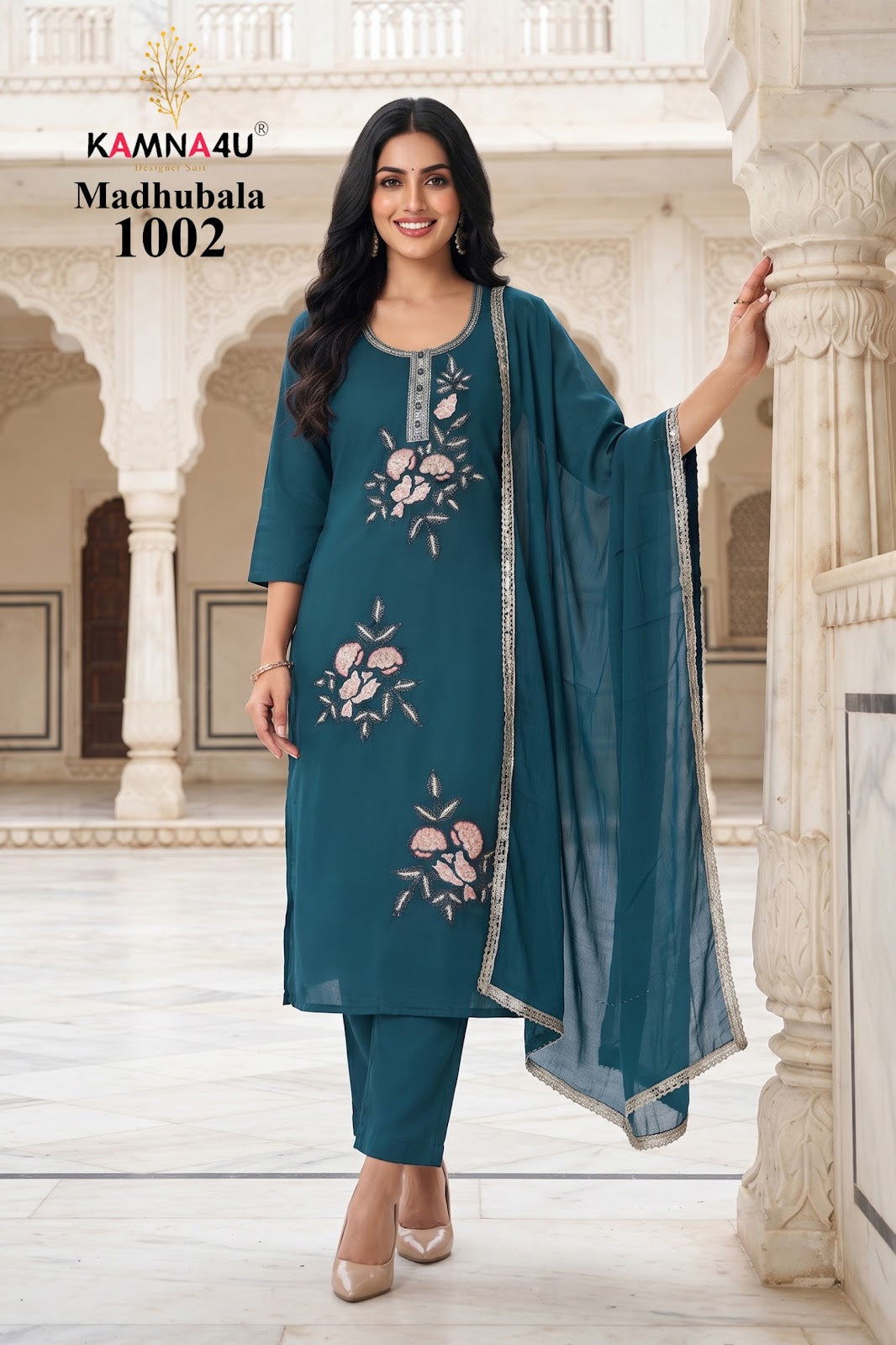 Madhubala Kamna4U Chanderi Readymade Pant Style Suits Wholesale Price