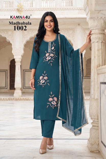 Madhubala Kamna4U Chanderi Readymade Pant Style Suits Wholesale Price