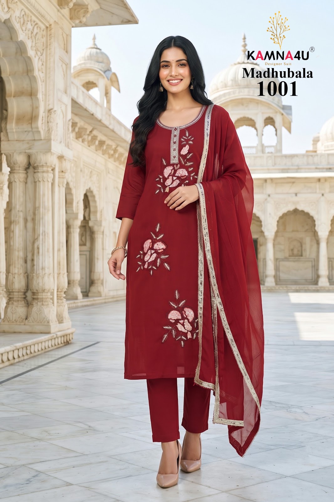 Madhubala Kamna4U Chanderi Readymade Pant Style Suits Wholesale Price