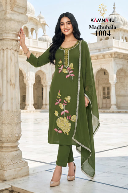 Madhubala Kamna4U Chanderi Readymade Pant Style Suits Wholesale Price