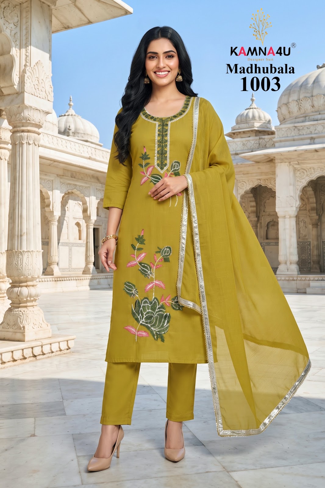 Madhubala Kamna4U Chanderi Readymade Pant Style Suits Wholesale Price