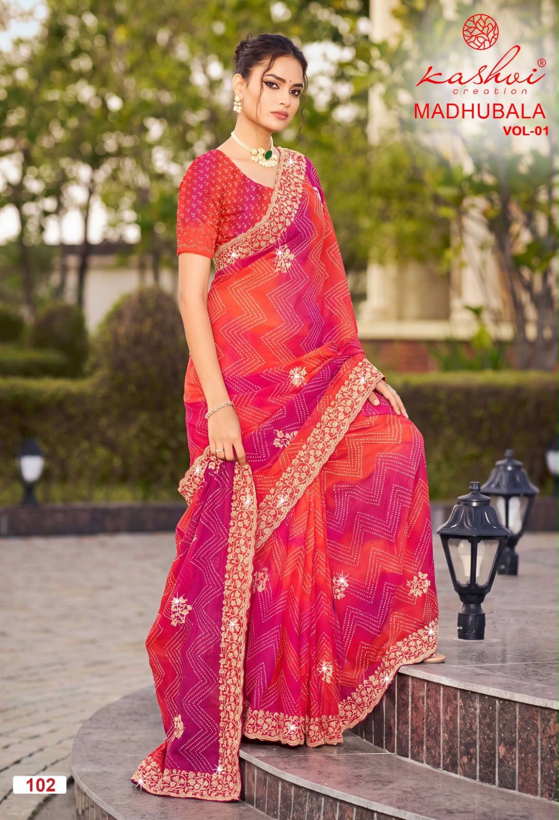 Madhubala Vol 1 Kashvi Creation Chiffon Sarees Wholesaler Gujarat