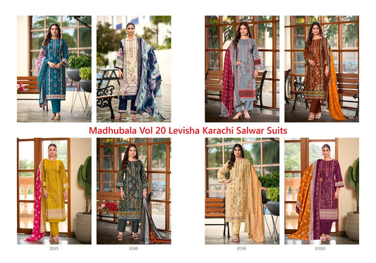 Madhubala Vol 20 Levisha Lawn Cotton Karachi Salwar Suits Wholesaler