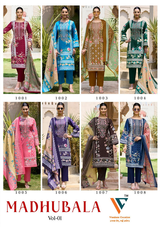 Madhubala Vol 1 Vandana Creation Mix Cotton Karachi Salwar Suits Wholesaler