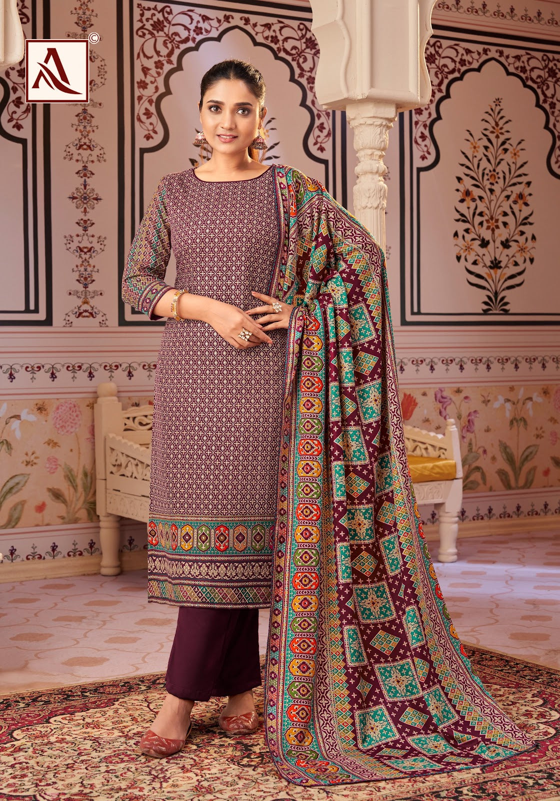 Madhubani Alok Premium Pashmina Suits Wholesale Rate