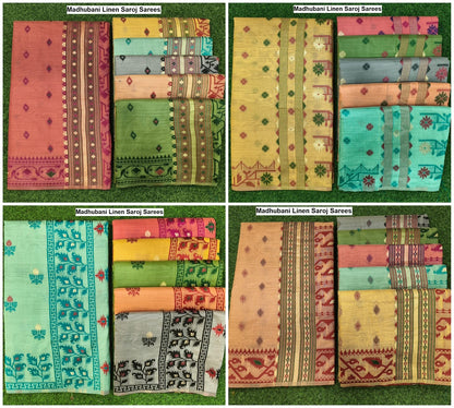 Madhubani Linen Saroj Sarees Manufacturer Gujarat