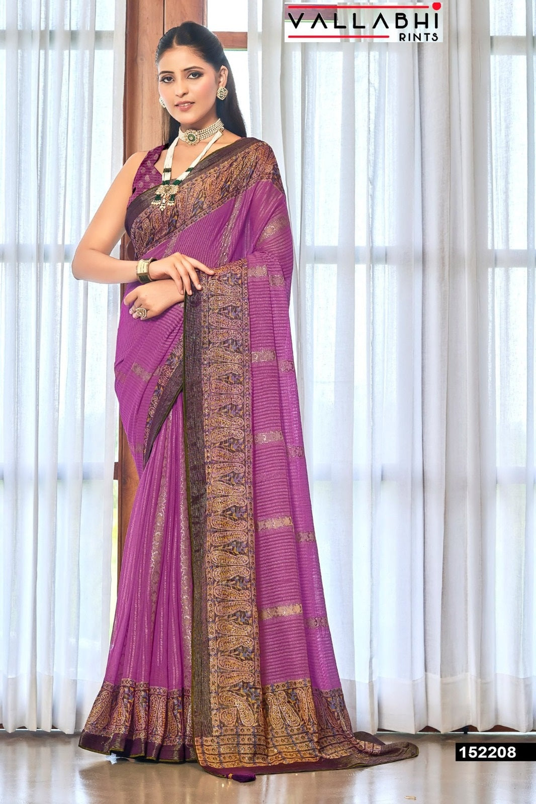 Madhula Vallabhi Prints Chiffon Sarees Wholesaler Ahmedabad