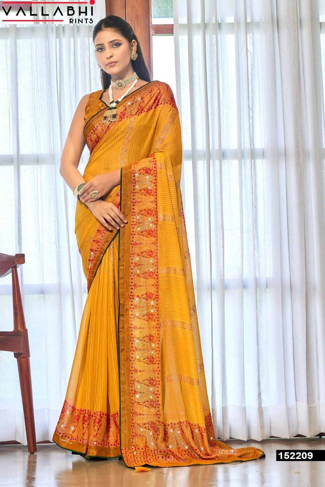 Madhula Vallabhi Prints Chiffon Sarees Wholesaler Ahmedabad
