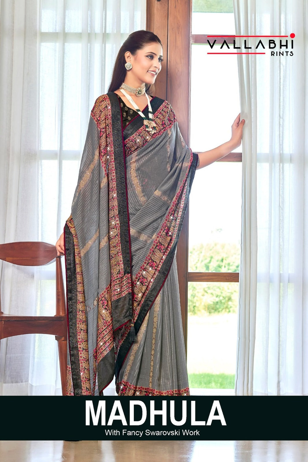 Madhula Vallabhi Prints Chiffon Sarees Wholesaler Ahmedabad