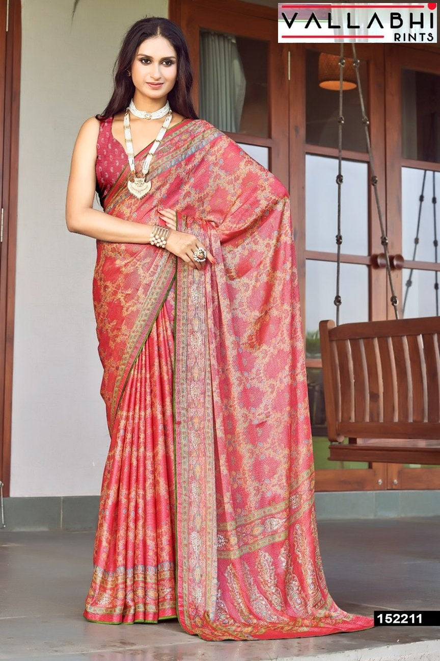 Madhula Vol 2 Vallabhi Prints Chiffon Sarees Wholesale Price
