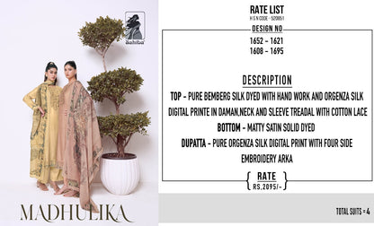 Madhulika Sahiba Bemberg Silk Pant Style Suits Wholesale Price