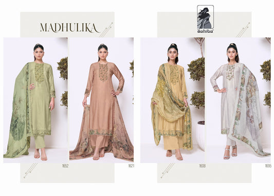 Madhulika Sahiba Bemberg Silk Pant Style Suits Wholesale Price