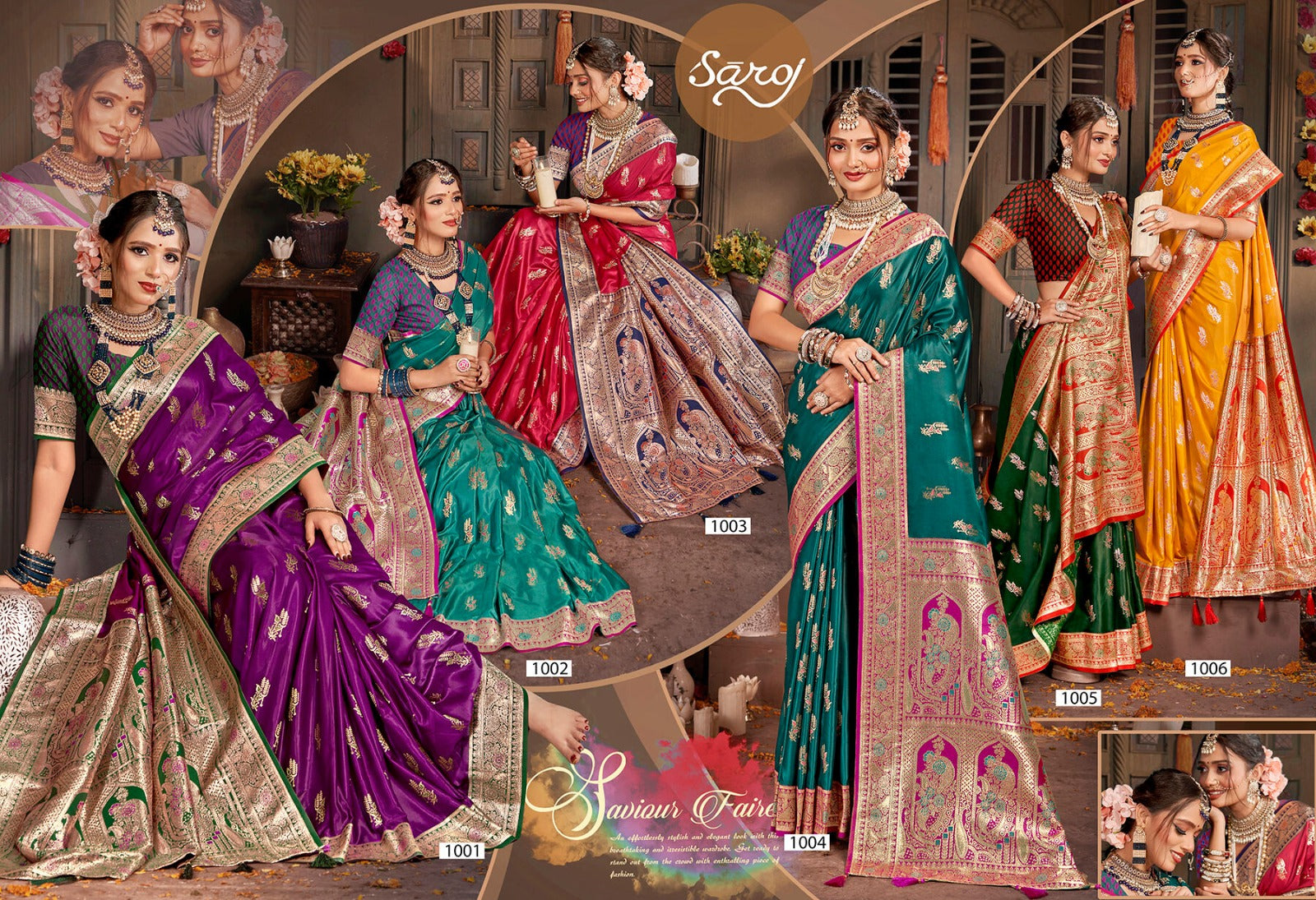 Madhuram Satin Saroski Vol 1 Saroj Silk Sarees Supplier