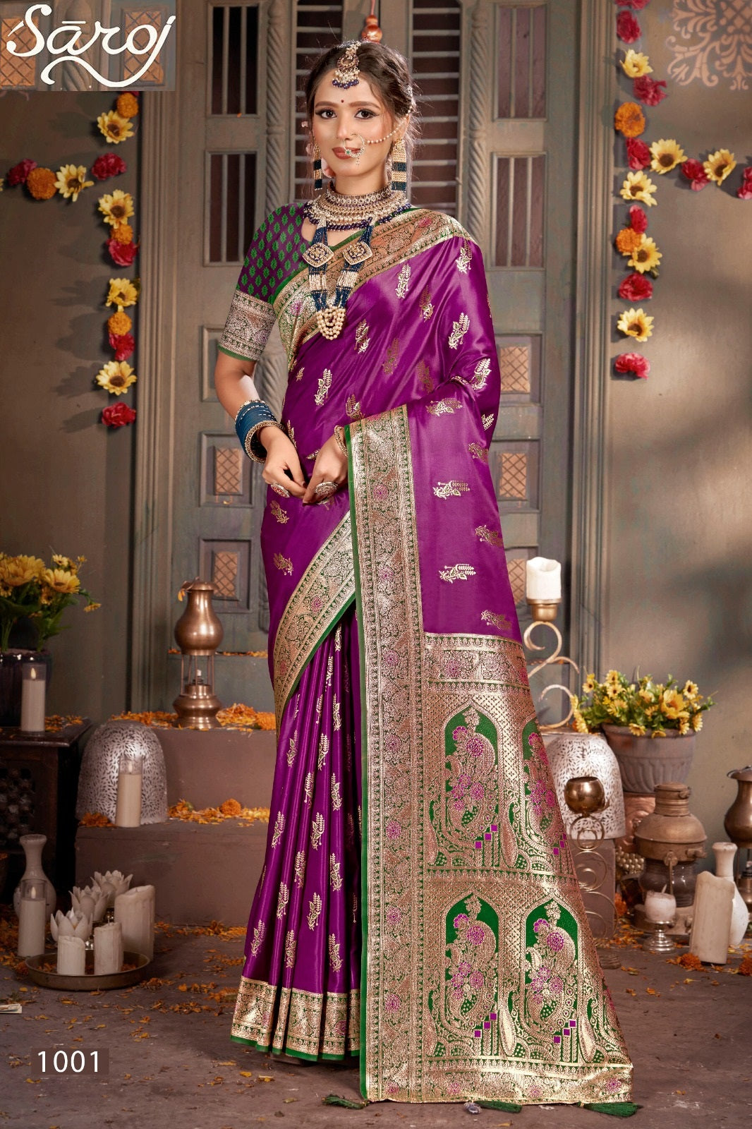 Madhuram Satin Saroski Vol 1 Saroj Silk Sarees Supplier