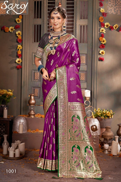 Madhuram Satin Saroski Vol 1 Saroj Silk Sarees Supplier