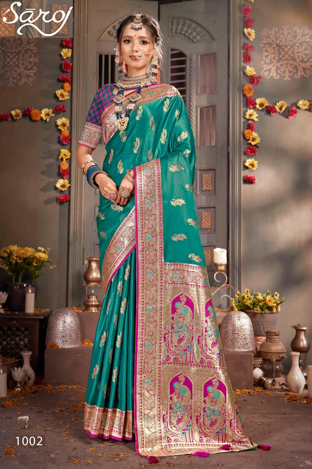 Madhuram Satin Saroski Vol 1 Saroj Silk Sarees Supplier