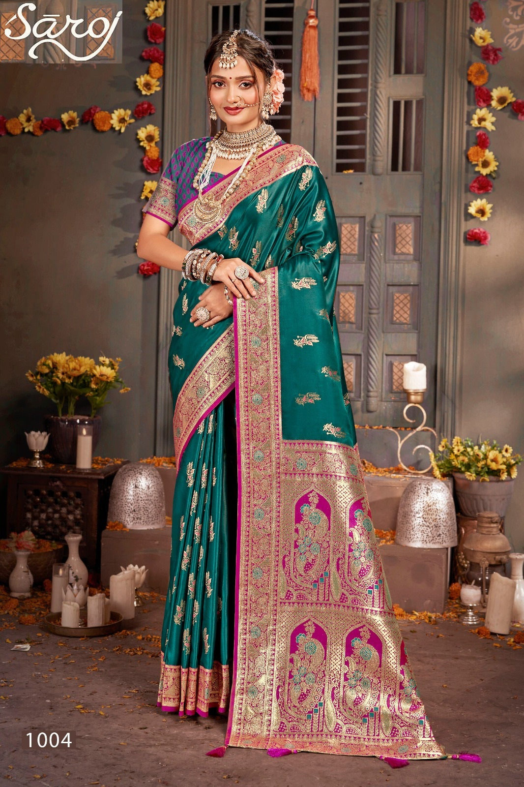 Madhuram Satin Saroski Vol 1 Saroj Silk Sarees Supplier