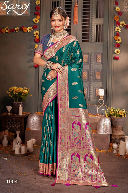 Madhuram Satin Saroski Vol 1 Saroj Silk Sarees Supplier