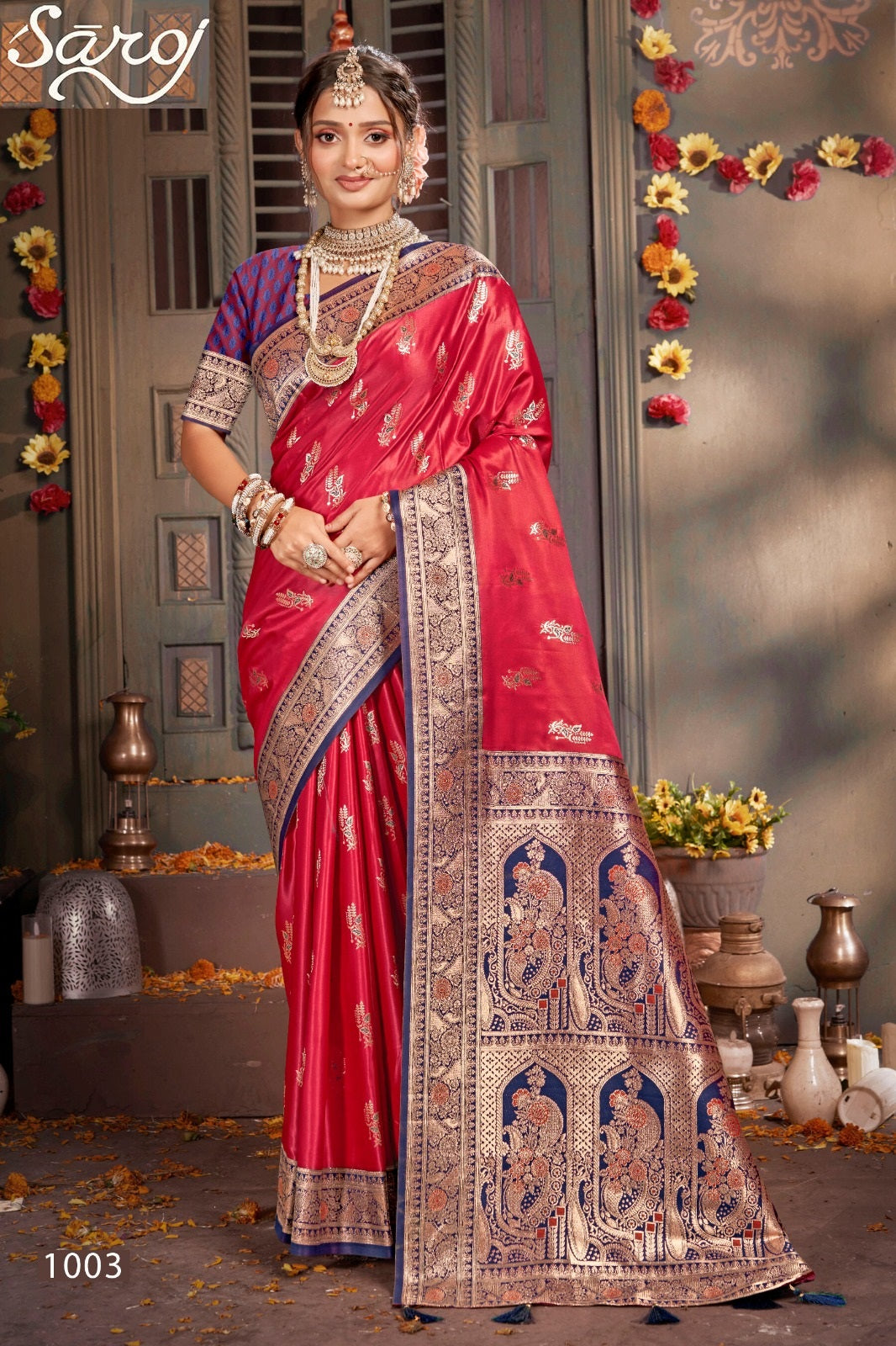 Madhuram Satin Saroski Vol 1 Saroj Silk Sarees Supplier
