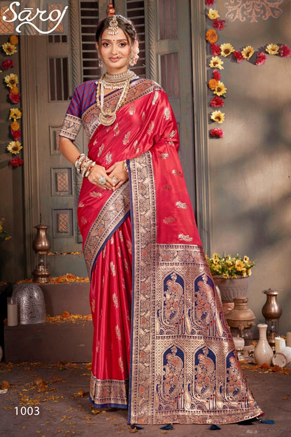 Madhuram Satin Saroski Vol 1 Saroj Silk Sarees Supplier