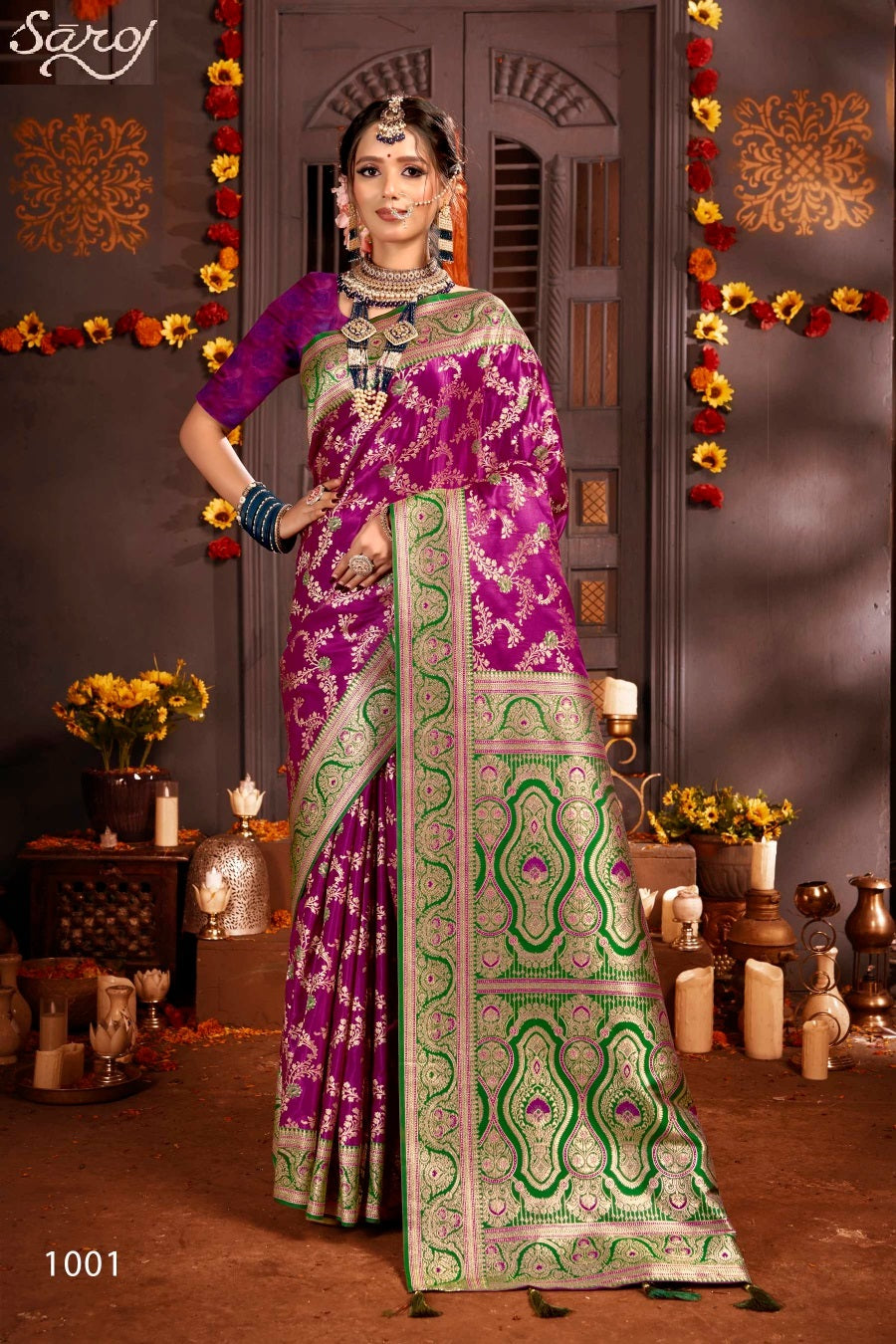 Madhuram Satin Saroski Vol 3 Saroj Silk Sarees Wholesale