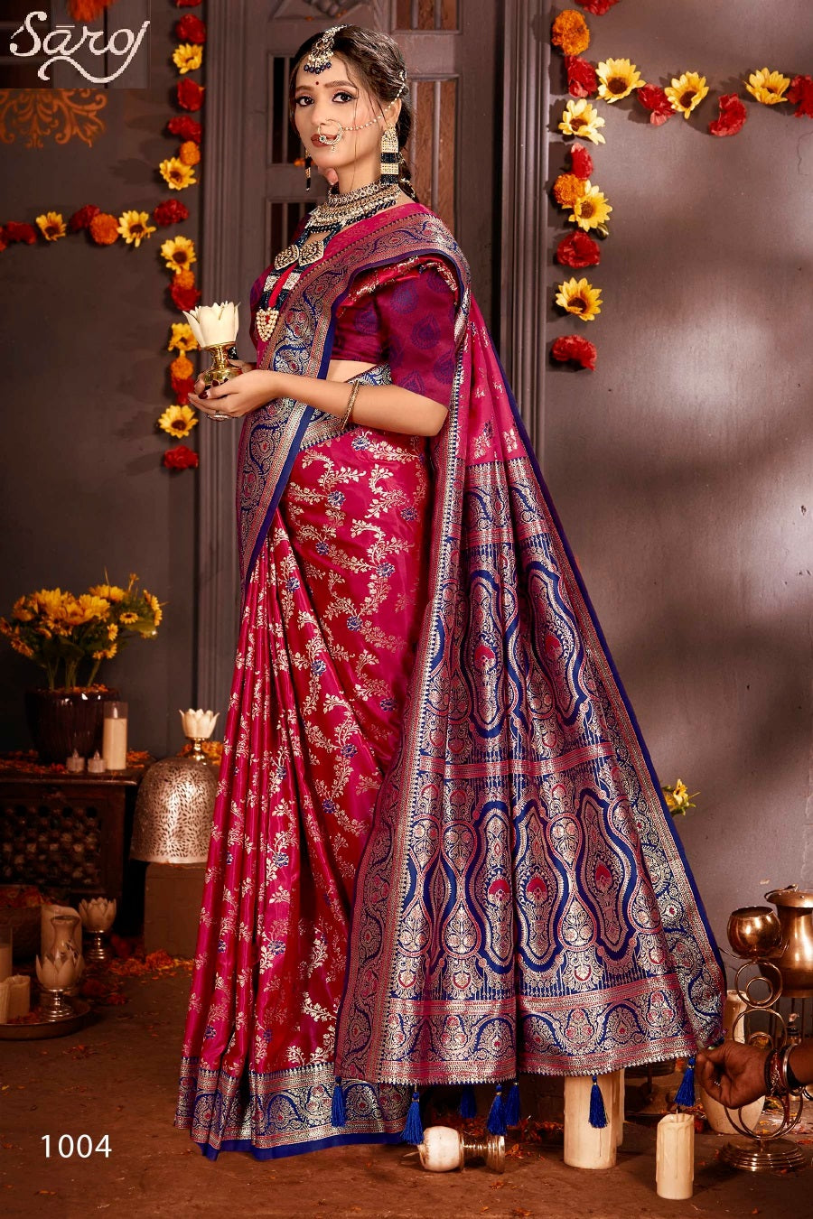 Madhuram Satin Saroski Vol 3 Saroj Silk Sarees Wholesale