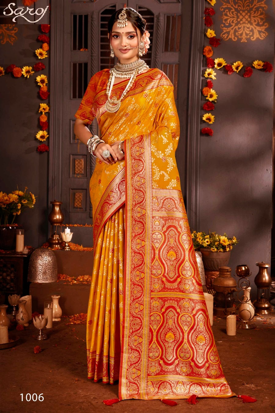 Madhuram Satin Saroski Vol 3 Saroj Silk Sarees Wholesale