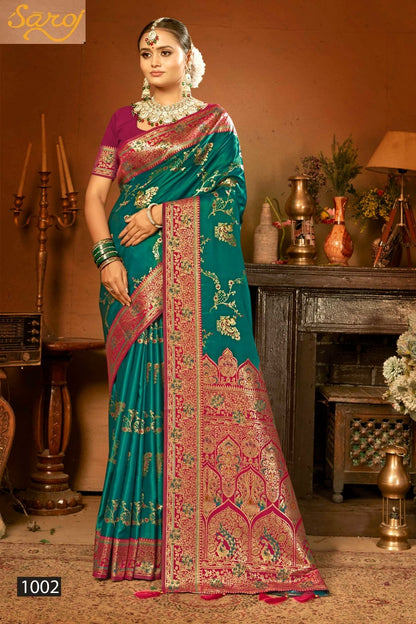 Madhuram Satin Saroski Vol 4 Saroj Silk Sarees Wholesaler Gujarat