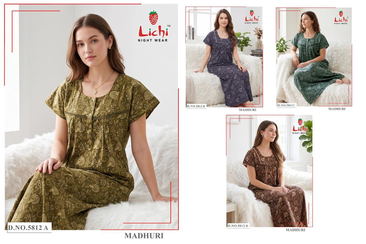 Madhuri 0909 Lichi Cotton Night Gowns Exporter