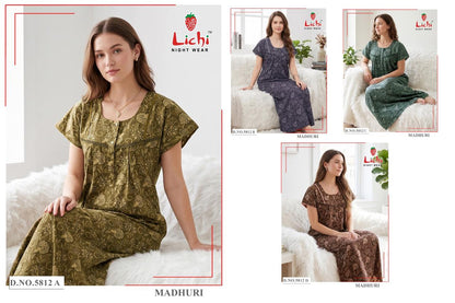 Madhuri 0909 Lichi Cotton Night Gowns Exporter