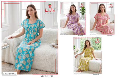 Madhuri 0909 Lichi Cotton Night Gowns Exporter