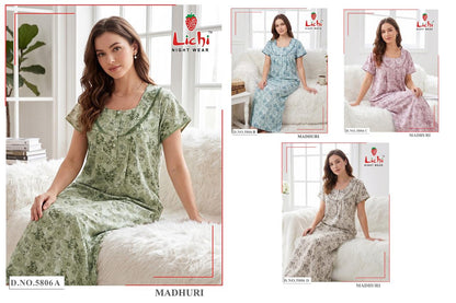 Madhuri 0909 Lichi Cotton Night Gowns Exporter