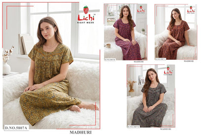 Madhuri 0909 Lichi Cotton Night Gowns Exporter