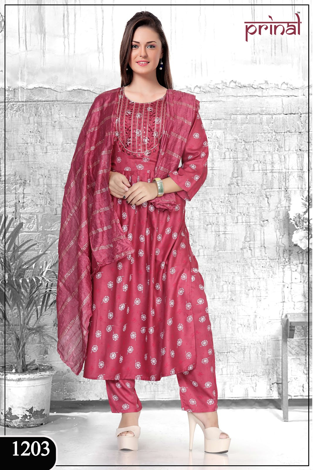 Madhuri 3 Prinal Rayon Readymade Pant Style Suits Manufacturer