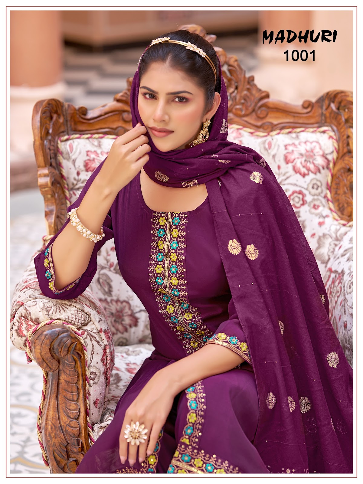 Madhuri Banwery Chanderi Readymade Pant Style Suits Wholesaler Ahmedabad