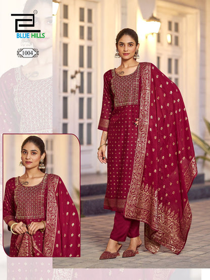 Madhuri Blue Hills Rayon 14Kg Readymade Pant Style Suits Wholesaler India