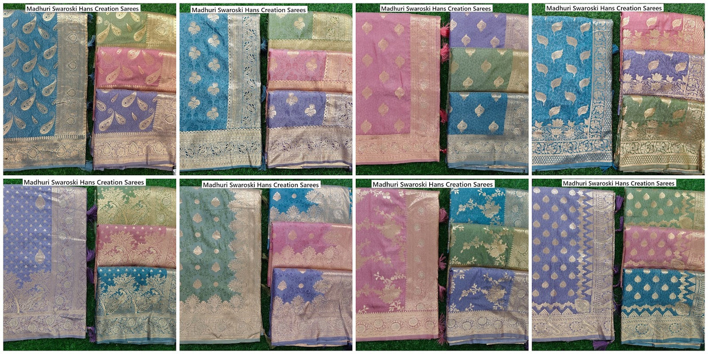 Madhuri Swaroski Hans Creation Satin Silk Sarees Wholesaler