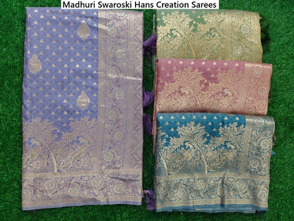 Madhuri Swaroski Hans Creation Satin Silk Sarees Wholesaler