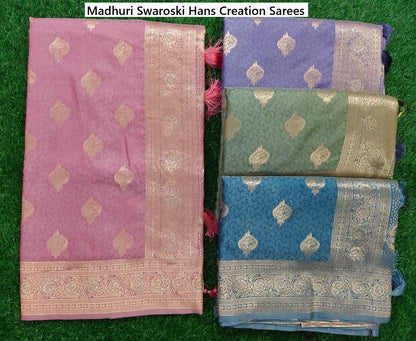 Madhuri Swaroski Hans Creation Satin Silk Sarees Wholesaler