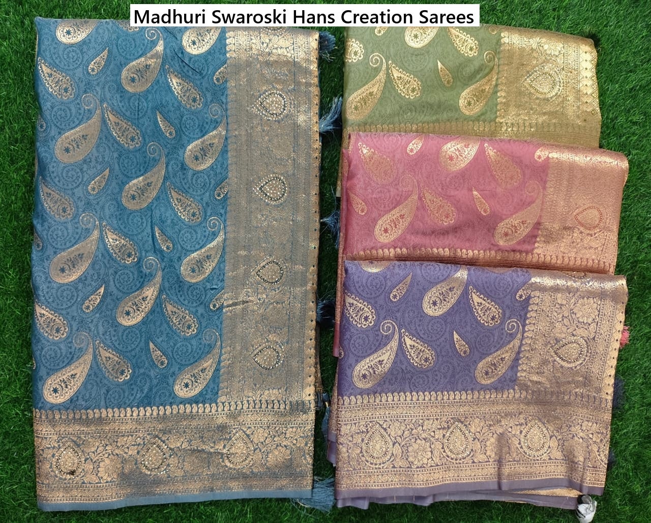 Madhuri Swaroski Hans Creation Satin Silk Sarees Wholesaler