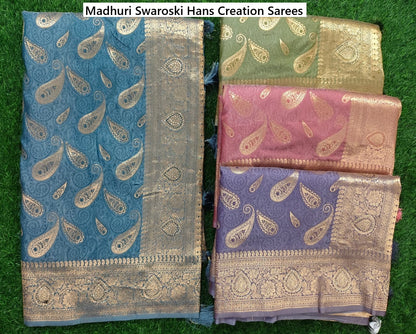 Madhuri Swaroski Hans Creation Satin Silk Sarees Wholesaler