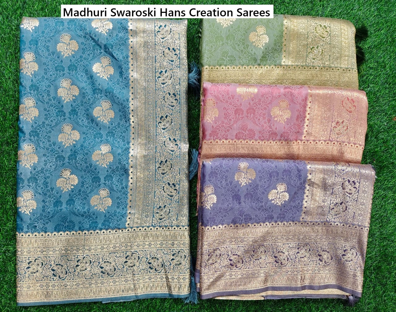 Madhuri Swaroski Hans Creation Satin Silk Sarees Wholesaler