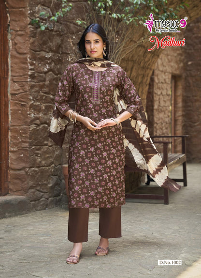 Madhuri Vol 1 Mystic 9 Vertican Readymade Pant Style Suits Manufacturer Gujarat
