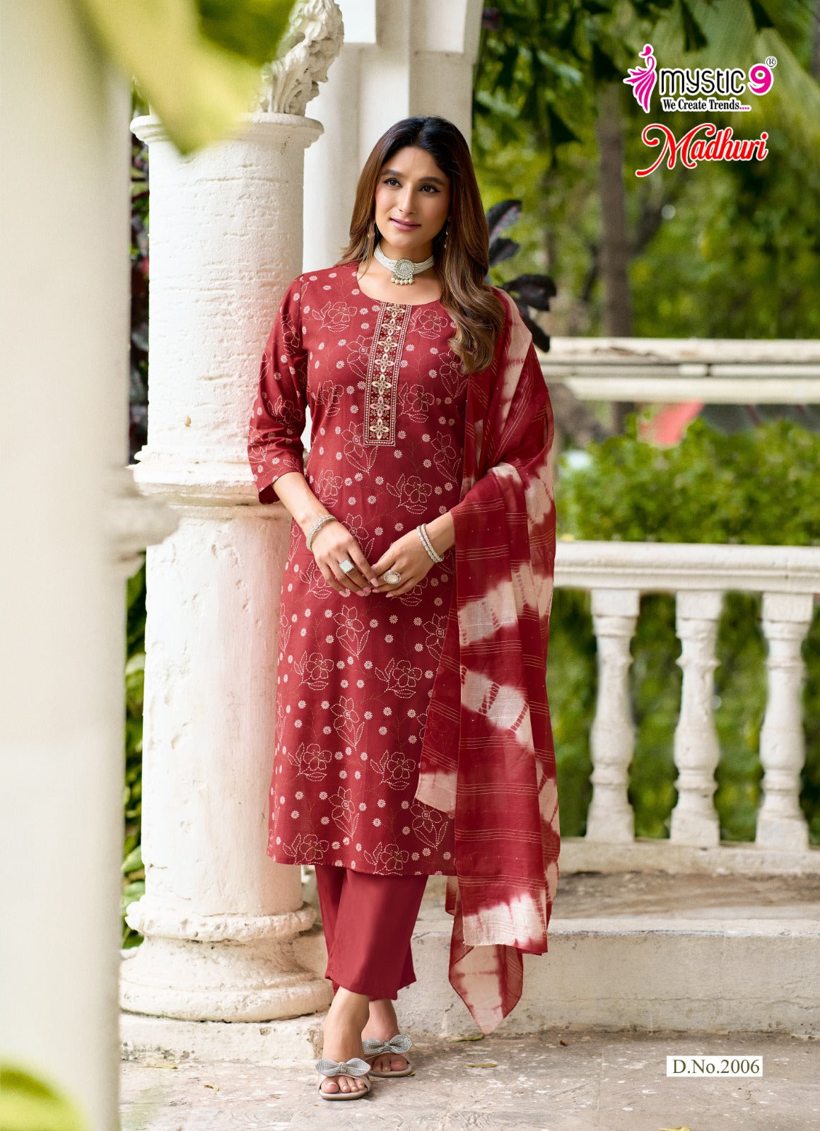 Madhuri Vol 2 Mystic 9 Vertican Readymade Pant Style Suits Wholesaler Gujarat