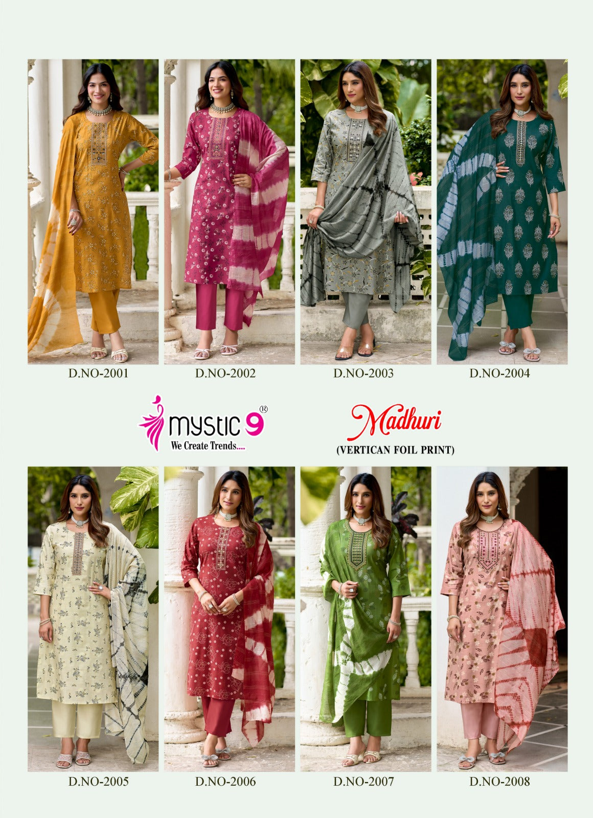 Madhuri Vol 2 Mystic 9 Vertican Readymade Pant Style Suits Wholesaler Gujarat